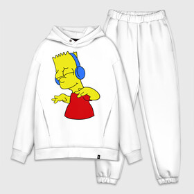 Мужской костюм хлопок OVERSIZE с принтом Барт в наушниках в Петрозаводске,  |  | bart | bart simpson | simpsons | барт в наушниках | барт симпсон | голова барта | симпсоны | симсоны