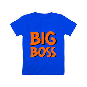 Детская футболка хлопок с принтом Big Boss в Петрозаводске, 100% хлопок | круглый вырез горловины, полуприлегающий силуэт, длина до линии бедер | Тематика изображения на принте: big | big boss | boss | большой | большой босс | босс