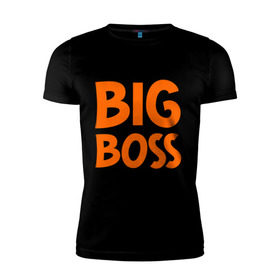 Мужская футболка премиум с принтом Big Boss в Петрозаводске, 92% хлопок, 8% лайкра | приталенный силуэт, круглый вырез ворота, длина до линии бедра, короткий рукав | big | big boss | boss | большой | большой босс | босс