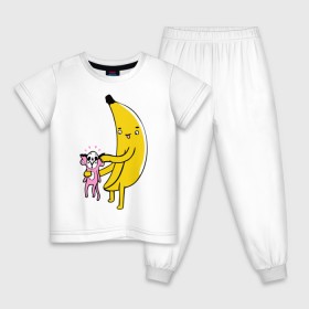 Детская пижама хлопок с принтом Мстительный банан в Петрозаводске, 100% хлопок |  брюки и футболка прямого кроя, без карманов, на брюках мягкая резинка на поясе и по низу штанин
 | Тематика изображения на принте: bananes | мартышка | обезьяна | фрукты