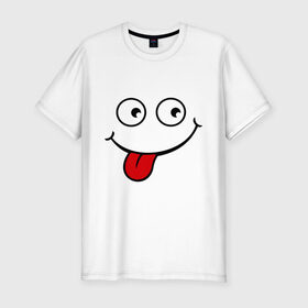 Мужская футболка премиум с принтом Wow Face в Петрозаводске, 92% хлопок, 8% лайкра | приталенный силуэт, круглый вырез ворота, длина до линии бедра, короткий рукав | smile | мордочка | рожица | смайл