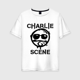 Женская футболка хлопок Oversize с принтом Charlie Scene (HU) в Петрозаводске, 100% хлопок | свободный крой, круглый ворот, спущенный рукав, длина до линии бедер
 | charlie | charlie scene | scene | панк | рок | чарли шин