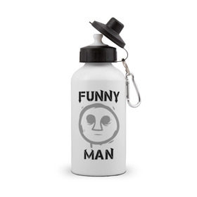 Бутылка спортивная с принтом Funny Man (HU) в Петрозаводске, металл | емкость — 500 мл, в комплекте две пластиковые крышки и карабин для крепления | Тематика изображения на принте: funny man | hollywood undead | забавный парень