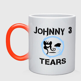 Кружка хамелеон с принтом Johnny 3 Tears (HU) в Петрозаводске, керамика | меняет цвет при нагревании, емкость 330 мл | Тематика изображения на принте: huhollywood undead | johnny 3 | johnny 3 tears | johnny tears | джони теарс 3