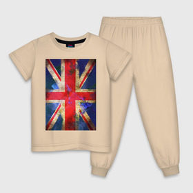 Детская пижама хлопок с принтом Флаг Британии в цветах в Петрозаводске, 100% хлопок |  брюки и футболка прямого кроя, без карманов, на брюках мягкая резинка на поясе и по низу штанин
 | Тематика изображения на принте: англия | британский флаг | великобритания | флаг великобритании