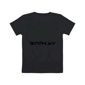 Детская футболка хлопок с принтом Banksy logo в Петрозаводске, 100% хлопок | круглый вырез горловины, полуприлегающий силуэт, длина до линии бедер | Тематика изображения на принте: 