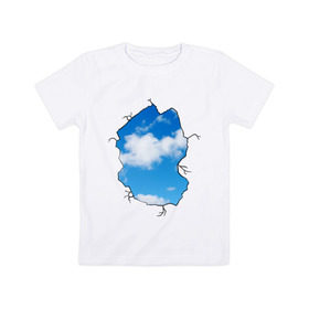 Детская футболка хлопок с принтом Небо. Бэнкси в Петрозаводске, 100% хлопок | круглый вырез горловины, полуприлегающий силуэт, длина до линии бедер | banksy | бенкси | бэнкси | графити | граффити | небо | облака | облако | стрит арт | стритарт