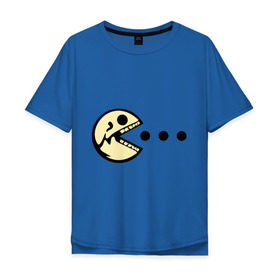 Мужская футболка хлопок Oversize с принтом dead pacman в Петрозаводске, 100% хлопок | свободный крой, круглый ворот, “спинка” длиннее передней части | игры | мертвый пакман | пакман | череп
