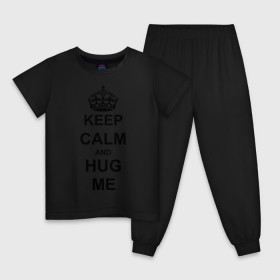 Детская пижама хлопок с принтом Keep calm and hug mе в Петрозаводске, 100% хлопок |  брюки и футболка прямого кроя, без карманов, на брюках мягкая резинка на поясе и по низу штанин
 | Тематика изображения на принте: обнимашки | обними меня | объятия