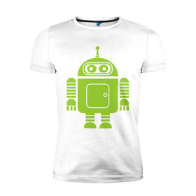 Мужская футболка премиум с принтом Android-bender. в Петрозаводске, 92% хлопок, 8% лайкра | приталенный силуэт, круглый вырез ворота, длина до линии бедра, короткий рукав | админам | андроид | бендер | мультик | мультфильм | ос | робот | футурама