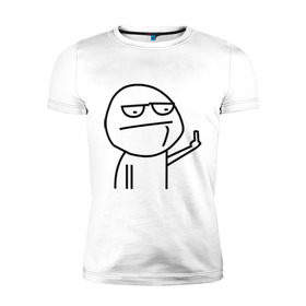 Мужская футболка премиум с принтом Иди нафиг в Петрозаводске, 92% хлопок, 8% лайкра | приталенный силуэт, круглый вырез ворота, длина до линии бедра, короткий рукав | ololo | trollface | иди нафиг | мемы | тролинг | троль