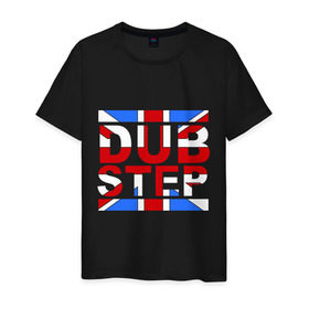 Мужская футболка хлопок с принтом DubStep Great Britain в Петрозаводске, 100% хлопок | прямой крой, круглый вырез горловины, длина до линии бедер, слегка спущенное плечо. | dub step | dubstep | британский флаг | дабстеп | дапстеп | музыка