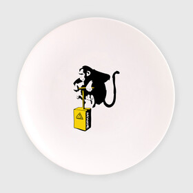 Тарелка с принтом TNT monkey (Banksy) в Петрозаводске, фарфор | диаметр - 210 мм
диаметр для нанесения принта - 120 мм | бэнкси | граффити | животные | обезьяна