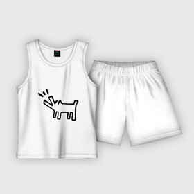 Детская пижама с шортами хлопок с принтом Собака (Banksy) в Петрозаводске,  |  | Тематика изображения на принте: dog | бэнкси | граффити