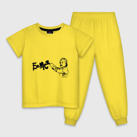Детская пижама хлопок с принтом E=MC2 в Петрозаводске, 100% хлопок |  брюки и футболка прямого кроя, без карманов, на брюках мягкая резинка на поясе и по низу штанин
 | Тематика изображения на принте: бэнкси | граффити | ученный | формула | эйнштейн