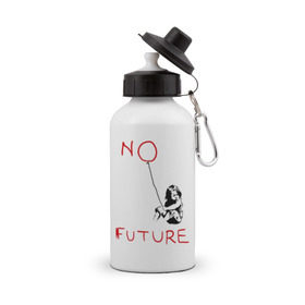 Бутылка спортивная с принтом No future Banksy в Петрозаводске, металл | емкость — 500 мл, в комплекте две пластиковые крышки и карабин для крепления | Тематика изображения на принте: banksy | бэнкси | графити | граффити | стрит арт