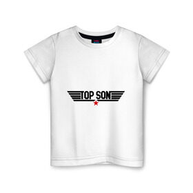 Детская футболка хлопок с принтом Top son в Петрозаводске, 100% хлопок | круглый вырез горловины, полуприлегающий силуэт, длина до линии бедер | брат | братишка | дети | старший