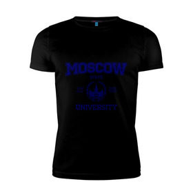 Мужская футболка премиум с принтом MGU Moscow University в Петрозаводске, 92% хлопок, 8% лайкра | приталенный силуэт, круглый вырез ворота, длина до линии бедра, короткий рукав | вуз | институт | мгу | студенческие | университет