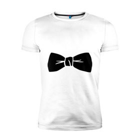 Мужская футболка премиум с принтом Галстук бабочка (PSY) в Петрозаводске, 92% хлопок, 8% лайкра | приталенный силуэт, круглый вырез ворота, длина до линии бедра, короткий рукав | Тематика изображения на принте: gangnam style | гангнам стайл | костюм | одежда