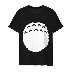 Мужская футболка хлопок с принтом Тоторо грудь в Петрозаводске, 100% хлопок | прямой крой, круглый вырез горловины, длина до линии бедер, слегка спущенное плечо. | anime | totoro | аниме | тоторо