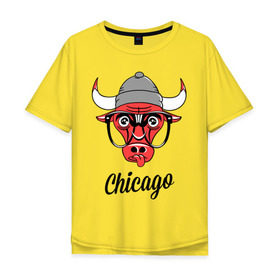 Мужская футболка хлопок Oversize с принтом Chicago swag в Петрозаводске, 100% хлопок | свободный крой, круглый ворот, “спинка” длиннее передней части | chicago bulls | swag | swag style | буйвол | бык | одежда сваг | сваг | сваг стиль | свег | свог | свэг | чикаго | чикаго булз