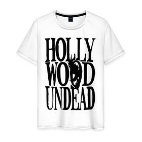 Мужская футболка хлопок с принтом HollyWoodUndead в Петрозаводске, 100% хлопок | прямой крой, круглый вырез горловины, длина до линии бедер, слегка спущенное плечо. | hollywood undead | hu | hu mask one color | undead | птица с гранатой | рок реп группа hollywood undead