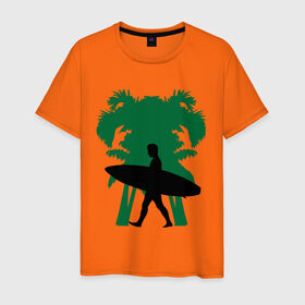 Мужская футболка хлопок с принтом Surfingist в Петрозаводске, 100% хлопок | прямой крой, круглый вырез горловины, длина до линии бедер, слегка спущенное плечо. | летние | лето | на лето | серфинг | серфингист