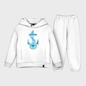 Детский костюм хлопок Oversize с принтом Blue anchor в Петрозаводске,  |  | море | моряк | цепь | якорь