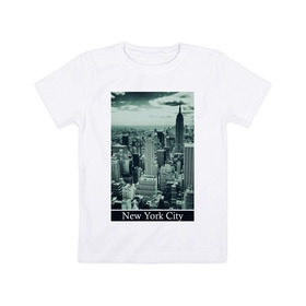 Детская футболка хлопок с принтом NY City в Петрозаводске, 100% хлопок | круглый вырез горловины, полуприлегающий силуэт, длина до линии бедер | new york | new york city | nyc | urban style | город | города | нью йорк | урбан
