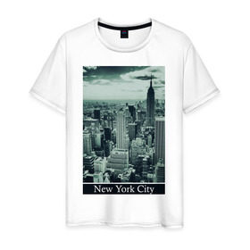 Мужская футболка хлопок с принтом NY City в Петрозаводске, 100% хлопок | прямой крой, круглый вырез горловины, длина до линии бедер, слегка спущенное плечо. | new york | new york city | nyc | urban style | город | города | нью йорк | урбан