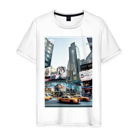 Мужская футболка хлопок с принтом Millennium в Петрозаводске, 100% хлопок | прямой крой, круглый вырез горловины, длина до линии бедер, слегка спущенное плечо. | new york | ny | urban style | город | города | нью йорк | урбан