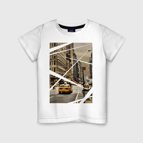 Детская футболка хлопок с принтом Улицы NY в Петрозаводске, 100% хлопок | круглый вырез горловины, полуприлегающий силуэт, длина до линии бедер | new york | urban style | город | города | нью йорк | улицы нью йорка | урбан