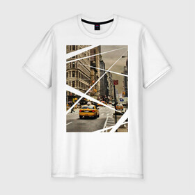 Мужская футболка премиум с принтом Улицы NY в Петрозаводске, 92% хлопок, 8% лайкра | приталенный силуэт, круглый вырез ворота, длина до линии бедра, короткий рукав | new york | urban style | город | города | нью йорк | улицы нью йорка | урбан