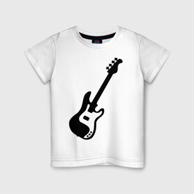 Детская футболка хлопок с принтом Гитара в Петрозаводске, 100% хлопок | круглый вырез горловины, полуприлегающий силуэт, длина до линии бедер | gitar | music | бас | музыка | музыкальные инструменты | электрогитара