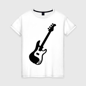 Женская футболка хлопок с принтом Гитара в Петрозаводске, 100% хлопок | прямой крой, круглый вырез горловины, длина до линии бедер, слегка спущенное плечо | gitar | music | бас | музыка | музыкальные инструменты | электрогитара