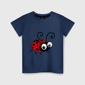 Детская футболка хлопок с принтом Божья коровка в Петрозаводске, 100% хлопок | круглый вырез горловины, полуприлегающий силуэт, длина до линии бедер | божья коровка | девушкам | для девушек | животные | насекомые