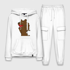Мужской костюм хлопок с толстовкой с принтом Медведь цензурный в Петрозаводске,  |  | интернет приколы | медведь | медведь в кустах | приколы