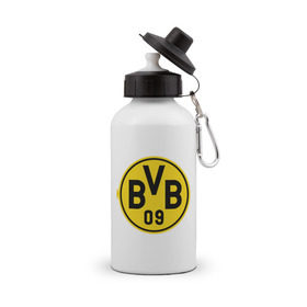 Бутылка спортивная с принтом Borussia Dortmund в Петрозаводске, металл | емкость — 500 мл, в комплекте две пластиковые крышки и карабин для крепления | боруссия | дортмунд