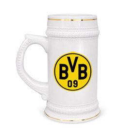 Кружка пивная с принтом Borussia Dortmund в Петрозаводске,  керамика (Материал выдерживает высокую температуру, стоит избегать резкого перепада температур) |  объем 630 мл | боруссия | дортмунд