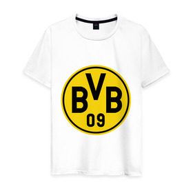 Мужская футболка хлопок с принтом Borussia Dortmund в Петрозаводске, 100% хлопок | прямой крой, круглый вырез горловины, длина до линии бедер, слегка спущенное плечо. | Тематика изображения на принте: боруссия | дортмунд