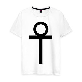 Мужская футболка хлопок с принтом Анкх в Петрозаводске, 100% хлопок | прямой крой, круглый вырез горловины, длина до линии бедер, слегка спущенное плечо. | gothic | готам | готика | готический | знак | руна | символ