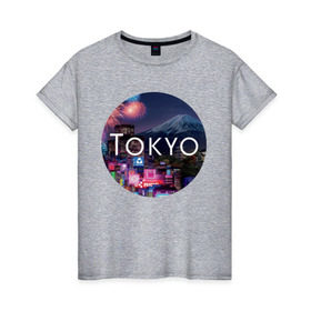 Женская футболка хлопок с принтом Tokyo - круг в Петрозаводске, 100% хлопок | прямой крой, круглый вырез горловины, длина до линии бедер, слегка спущенное плечо | tokyo | urban | город | города | мировые столицы | токио | урбан | япония
