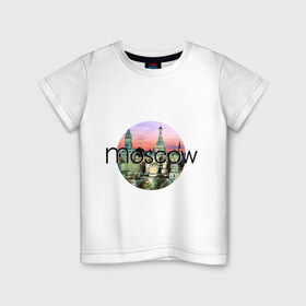 Детская футболка хлопок с принтом Москва - круг в Петрозаводске, 100% хлопок | круглый вырез горловины, полуприлегающий силуэт, длина до линии бедер | moscow | urban | город | города | мировые столицы | москва | урбан