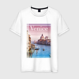 Мужская футболка хлопок с принтом Venice в Петрозаводске, 100% хлопок | прямой крой, круглый вырез горловины, длина до линии бедер, слегка спущенное плечо. | urban | venice | венеция | город | города | урбан