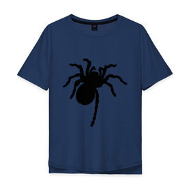 Мужская футболка хлопок Oversize с принтом Паук (spider) в Петрозаводске, 100% хлопок | свободный крой, круглый ворот, “спинка” длиннее передней части | насекомые | паутина | паучок | черная вдова | черный паук
