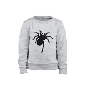 Детский свитшот хлопок с принтом Паук (spider) в Петрозаводске, 100% хлопок | круглый вырез горловины, эластичные манжеты, пояс и воротник | насекомые | паутина | паучок | черная вдова | черный паук