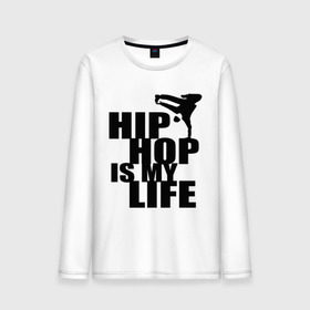 Мужской лонгслив хлопок с принтом Hip hop is my life в Петрозаводске, 100% хлопок |  | хип хоп