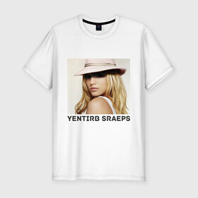 Мужская футболка премиум с принтом Yentirb-Sraeps в Петрозаводске, 92% хлопок, 8% лайкра | приталенный силуэт, круглый вырез ворота, длина до линии бедра, короткий рукав | britney spears | бритни спирс | девушкам | для девушек | знаменитости