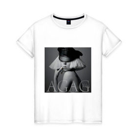 Женская футболка хлопок с принтом Ydal Agag в Петрозаводске, 100% хлопок | прямой крой, круглый вырез горловины, длина до линии бедер, слегка спущенное плечо | lady gaga | актирса | голливуд | звезды | знаменитости | леди гага | певица