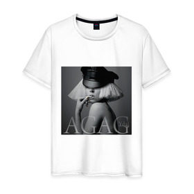 Мужская футболка хлопок с принтом Ydal Agag в Петрозаводске, 100% хлопок | прямой крой, круглый вырез горловины, длина до линии бедер, слегка спущенное плечо. | lady gaga | актирса | голливуд | звезды | знаменитости | леди гага | певица